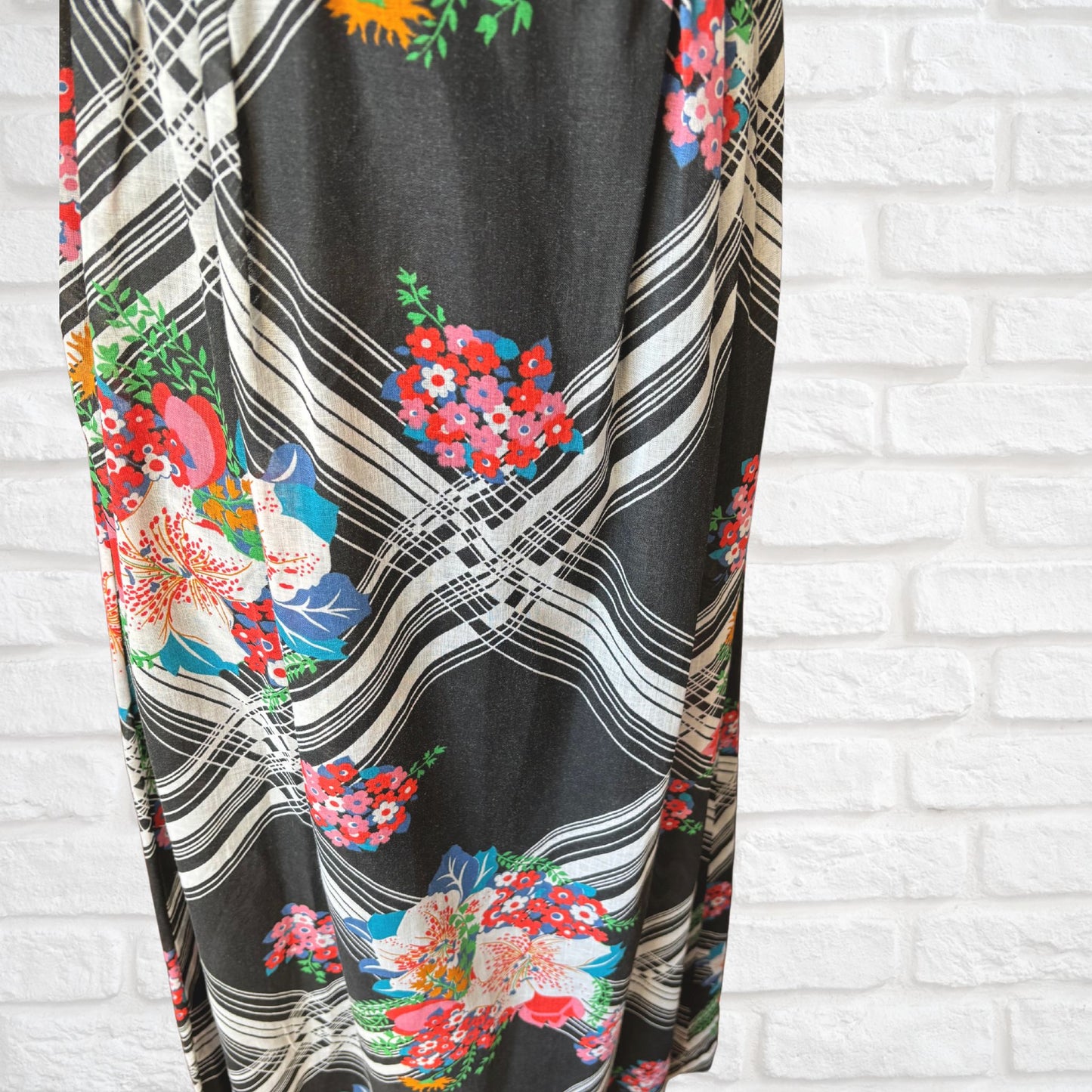70s vintage maxi dress by Richard Shops with floral skirt