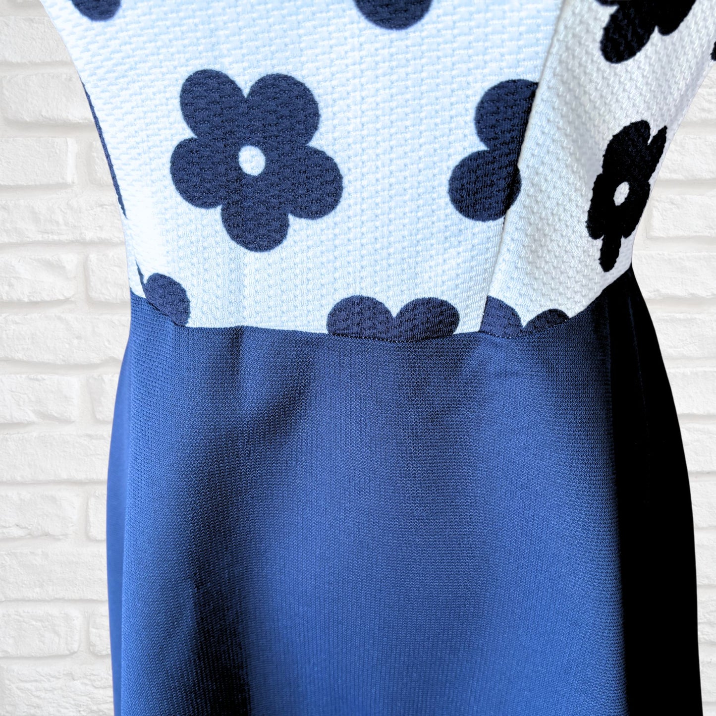 Navy & White 60s Mini Vintage Skater Dress .Approx UK size 10-12