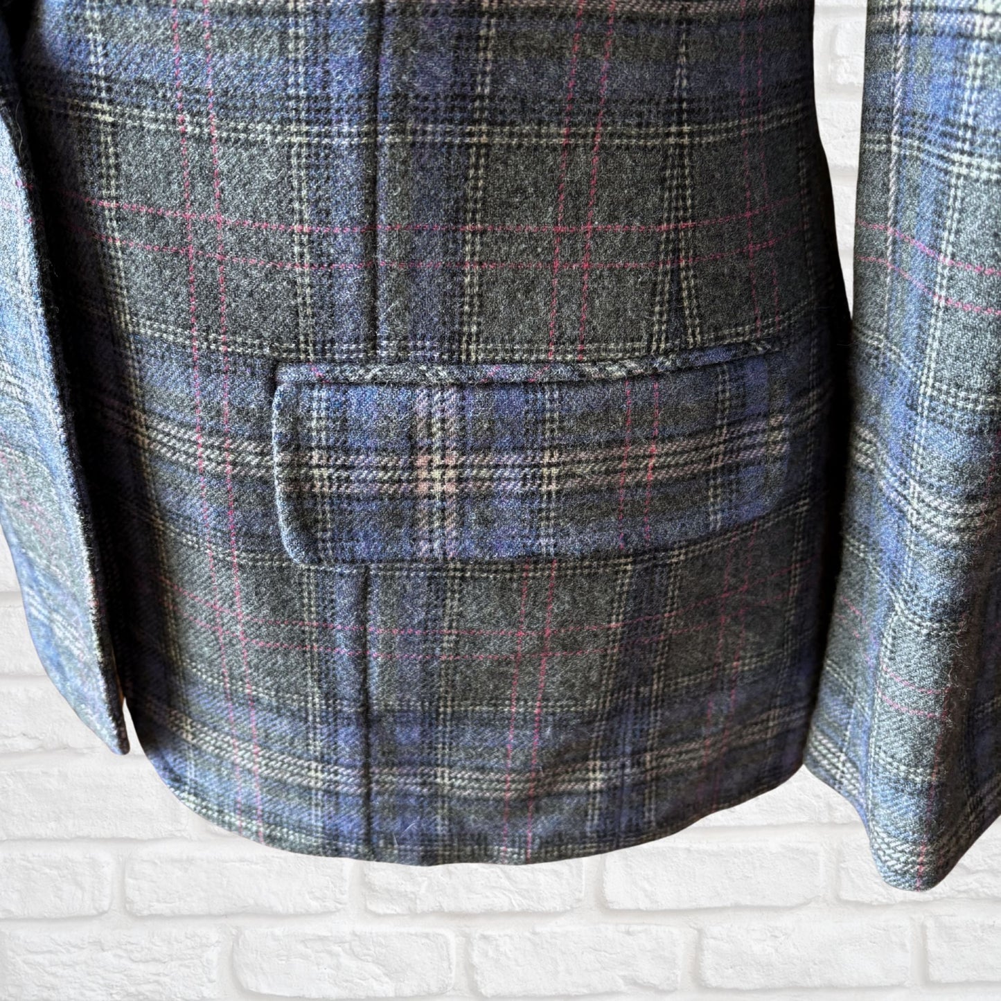 Vintage 80s Pendleton Blue and Grey Checked Blazer. Approx UK size 10-12