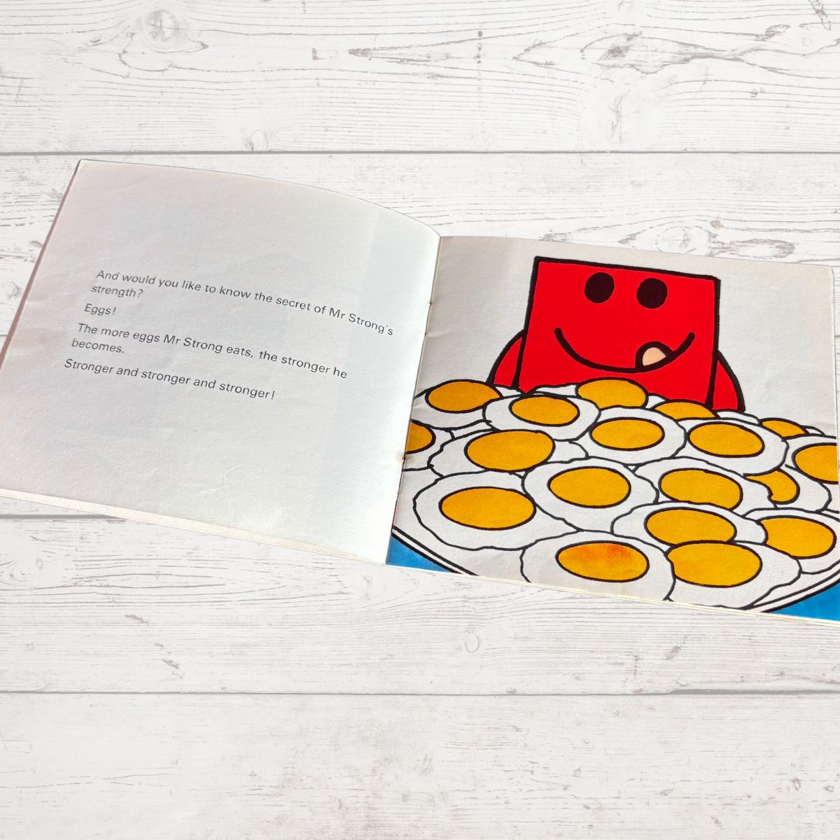 Mr. Strong by Roger Hargreaves. Original 1970s The Mr Men series. 1976 edition