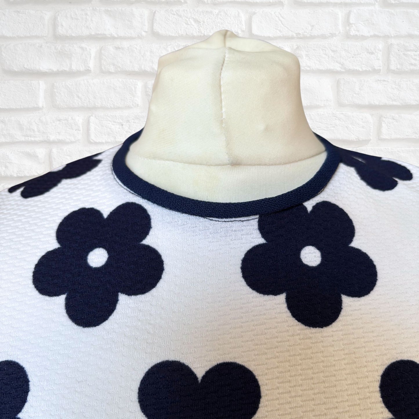 Navy & White 60s Mini Vintage Skater Dress .Approx UK size 10-12