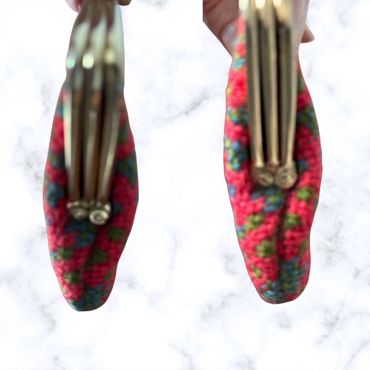 Vintage Red, Green, and Blue Wool Tapestry Large Coin Purse