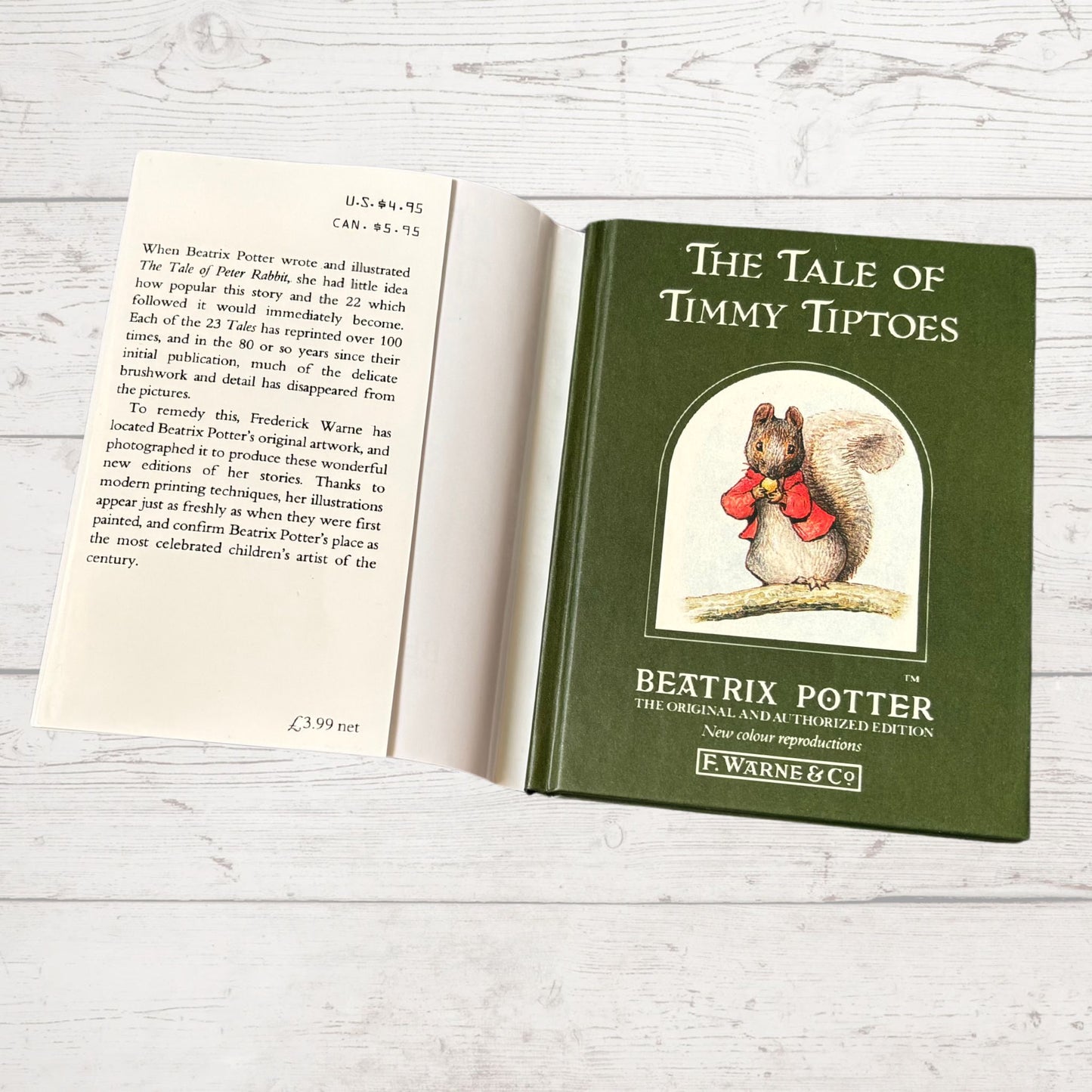 The Tale of Timmy Tiptoes. Vintage Beatrix Potter Book. 1989 edition. Great Gift Idea