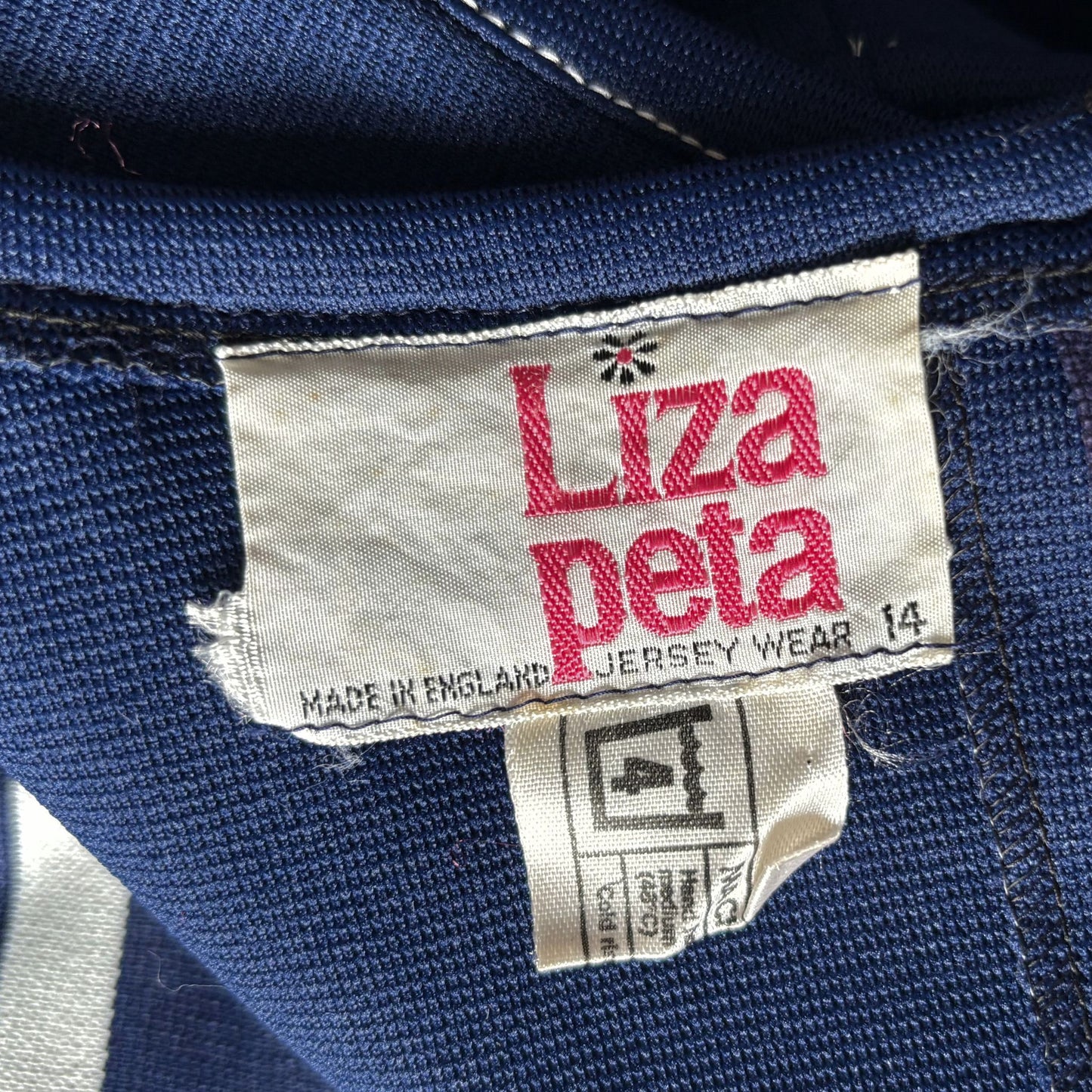 60s Vintage Mod Style Navy Blue and White Scooter Dress with Matching Belt. Approx UK size 8-10