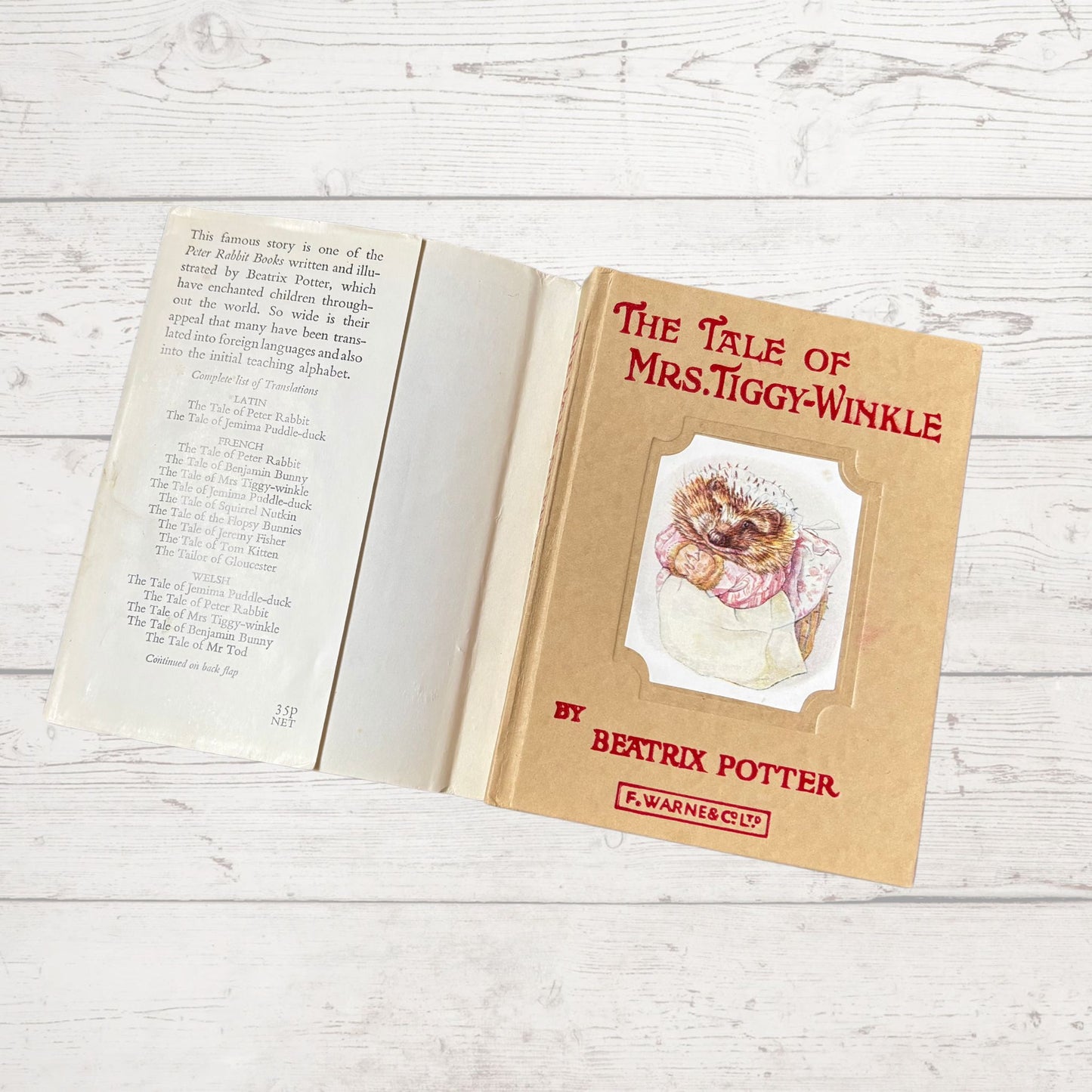 The Tale of Mrs. Tiggy-Winkle. Vintage Beatrix Potter book. 1971 edition