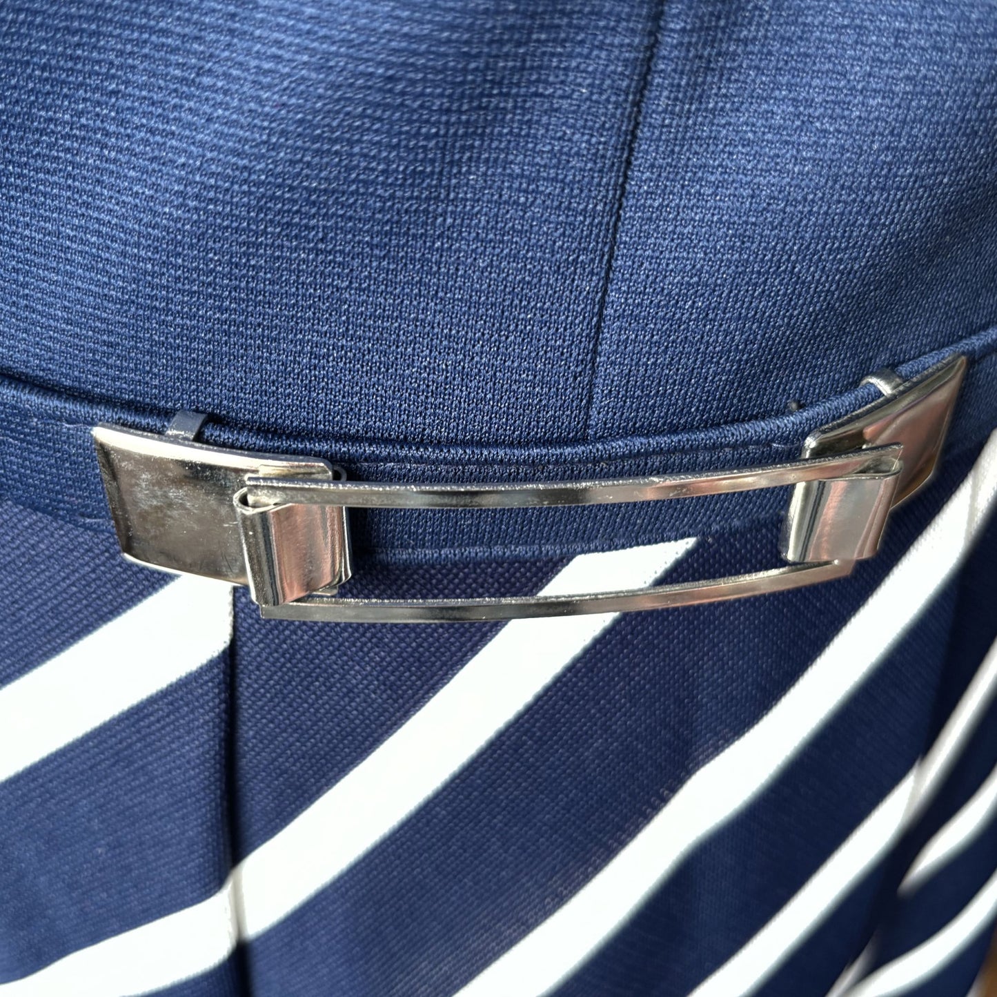 60s Vintage Mod Style Navy Blue and White Scooter Dress with Matching Belt. Approx UK size 8-10