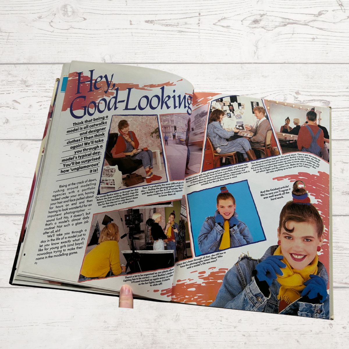 Vintage Jackie 1989 annual, open on a white background