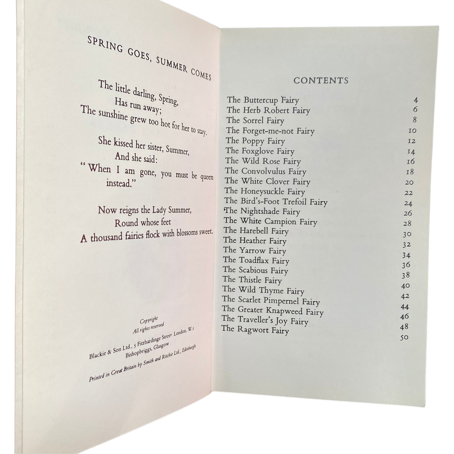 Flower Fairies of the Summer, 1970s edition by Cicely M Barker. Great gift idea