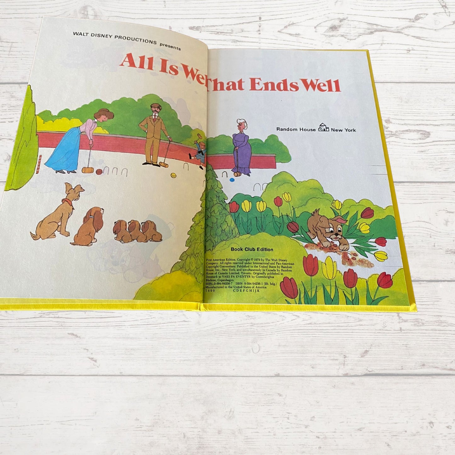 The Lady and The Tramp vintage picture story book, Walt Disney Productions, All is Well That Ends Well , 1979. Great gift idea
