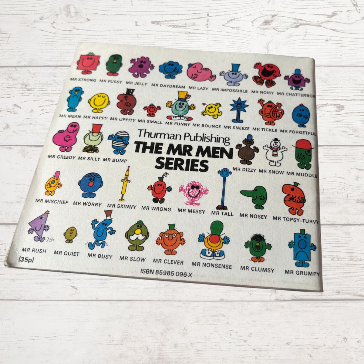 Thumnail of a book with colorful characters on the cover, featuring the 'Mr Men' series by Thumnail Publishing.