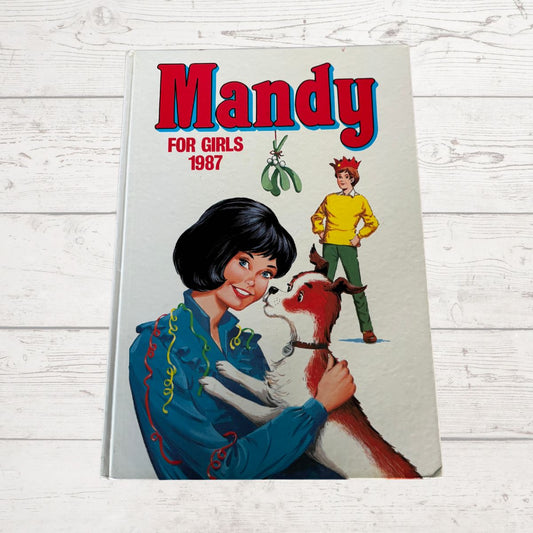 Vintage 'Mandy' magazine cover from 1987 on a wooden surface