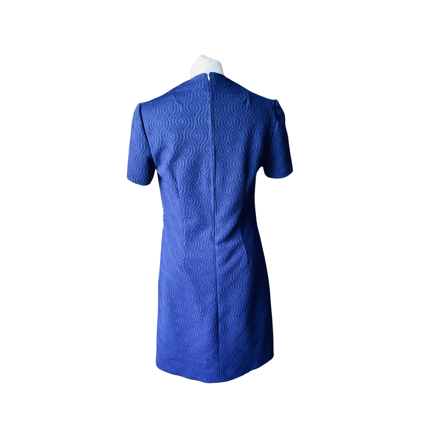 60s blue and white scooter style mini dress . Approx U.K. size  12-14