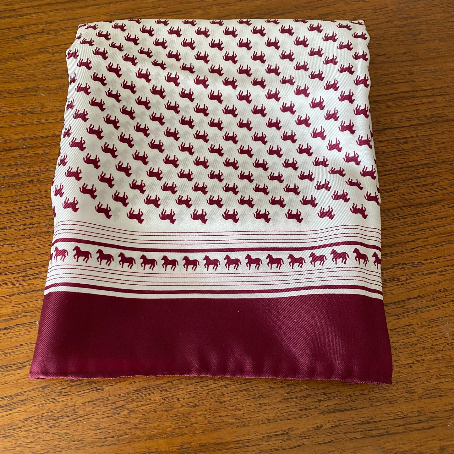 Large square vintage scarf. White and purple horse print , Fiorini scarf. Great gift idea