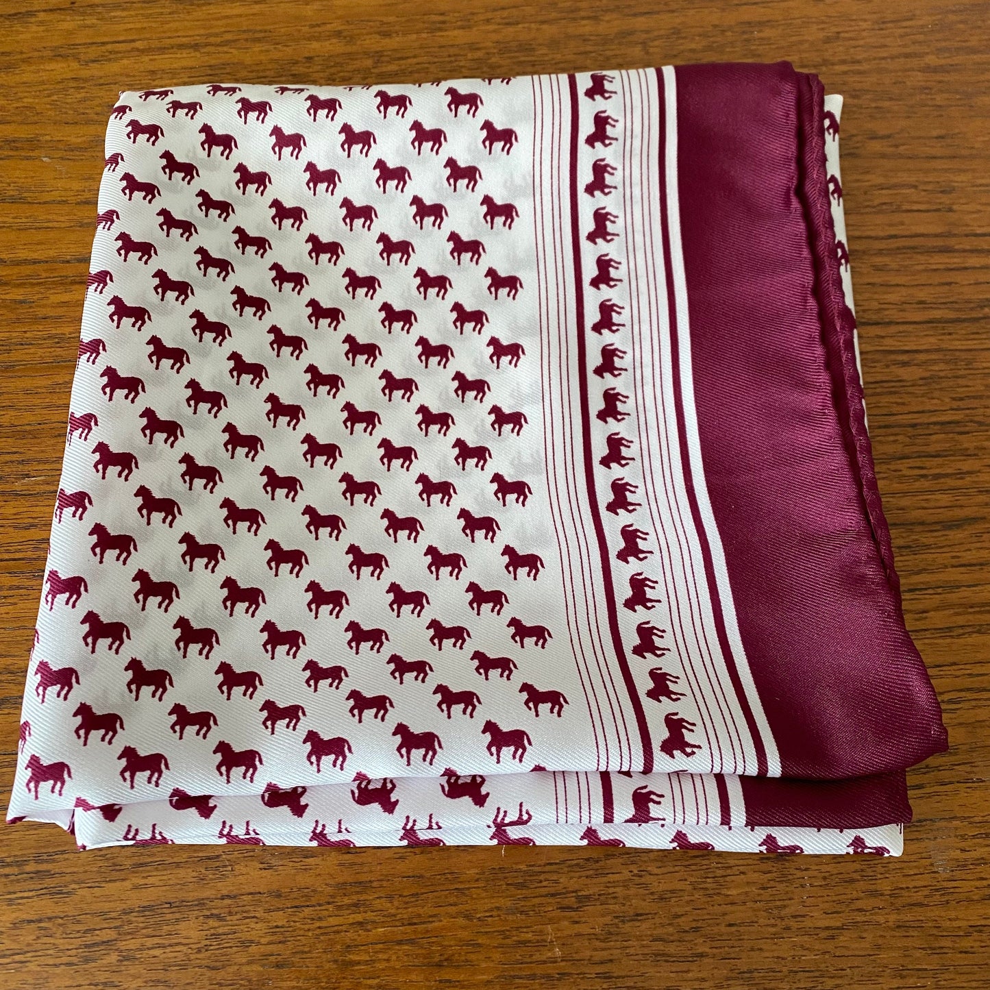 Large square vintage scarf. White and purple horse print , Fiorini scarf. Great gift idea