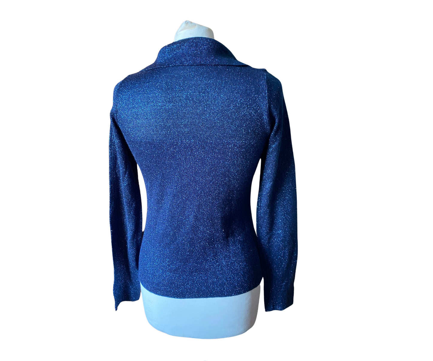 90s blue sparkly lightweight cardigan /top .Approx UK size 8-10