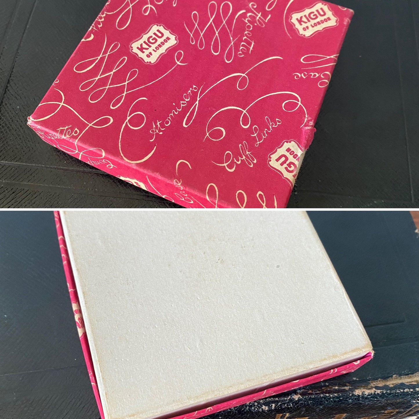 60s Gold Tone Boxed and Unused KIGU Powder Compact with Sifter, Pouch & Puff