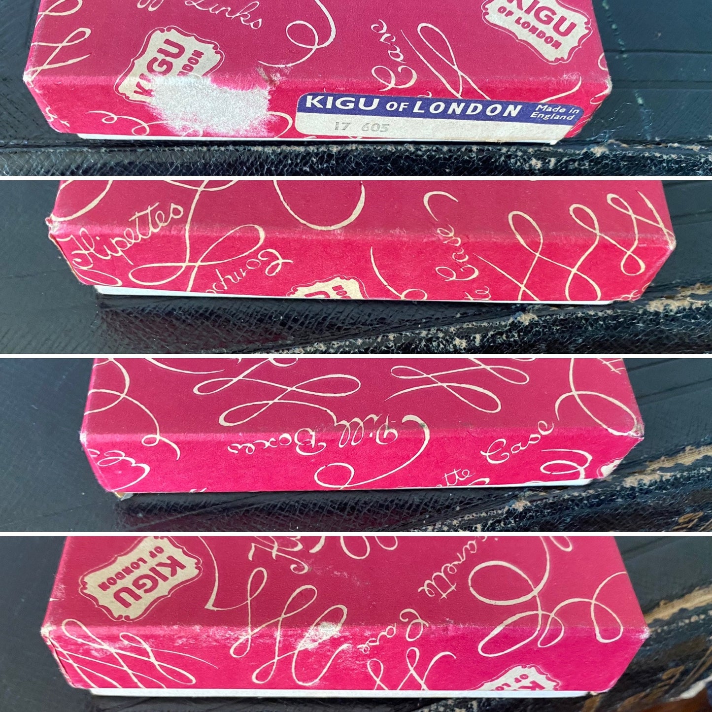 60s Gold Tone Boxed and Unused KIGU Powder Compact with Sifter, Pouch & Puff