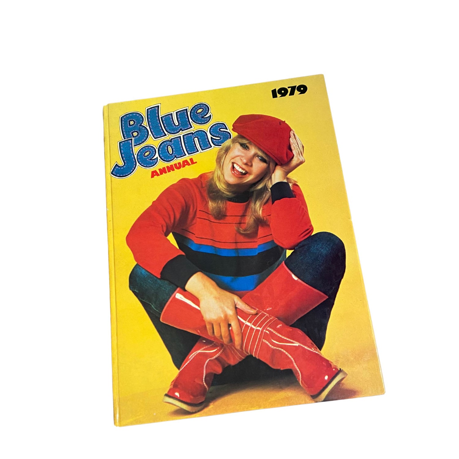 A picture of a 1979 Blue Jeans annual with Jo Wood on the cover