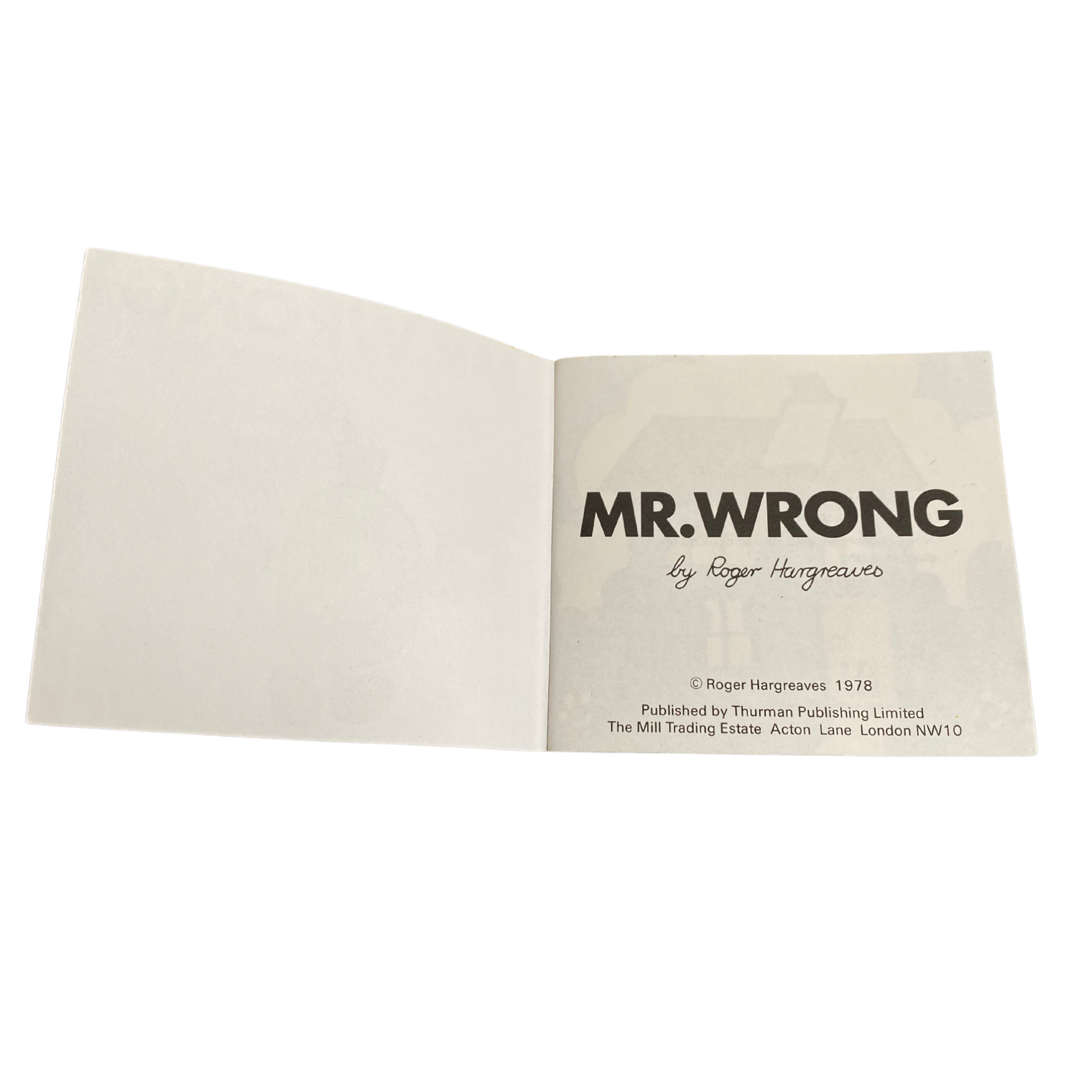 Nostalgic Mr. Men Storybook -  Mr Wrong  - 1978 Edition