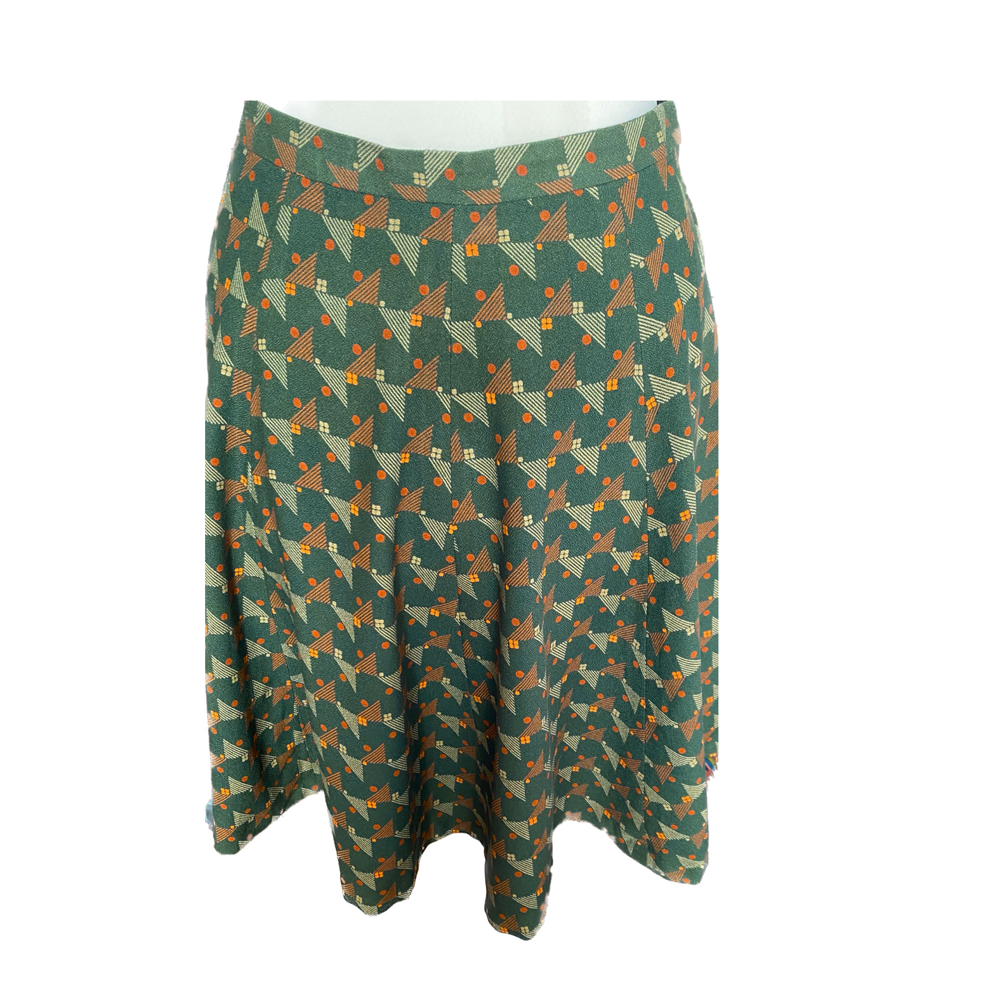 green and orange skirt with skater-style silhouette - Great for everyday wear