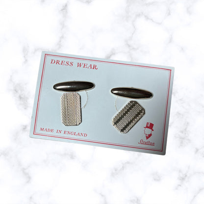 Stunning Vintage Gold Tone Stratton Geometric Cufflinks in Original Box - Perfect Gift Idea