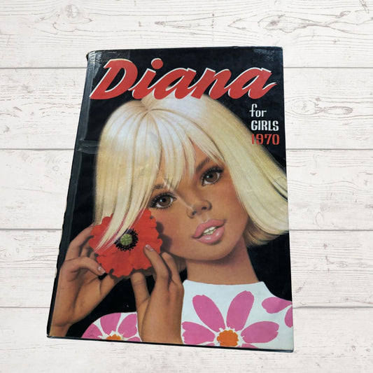 Vintage Diana Annual 1970 on a white wooden surface 