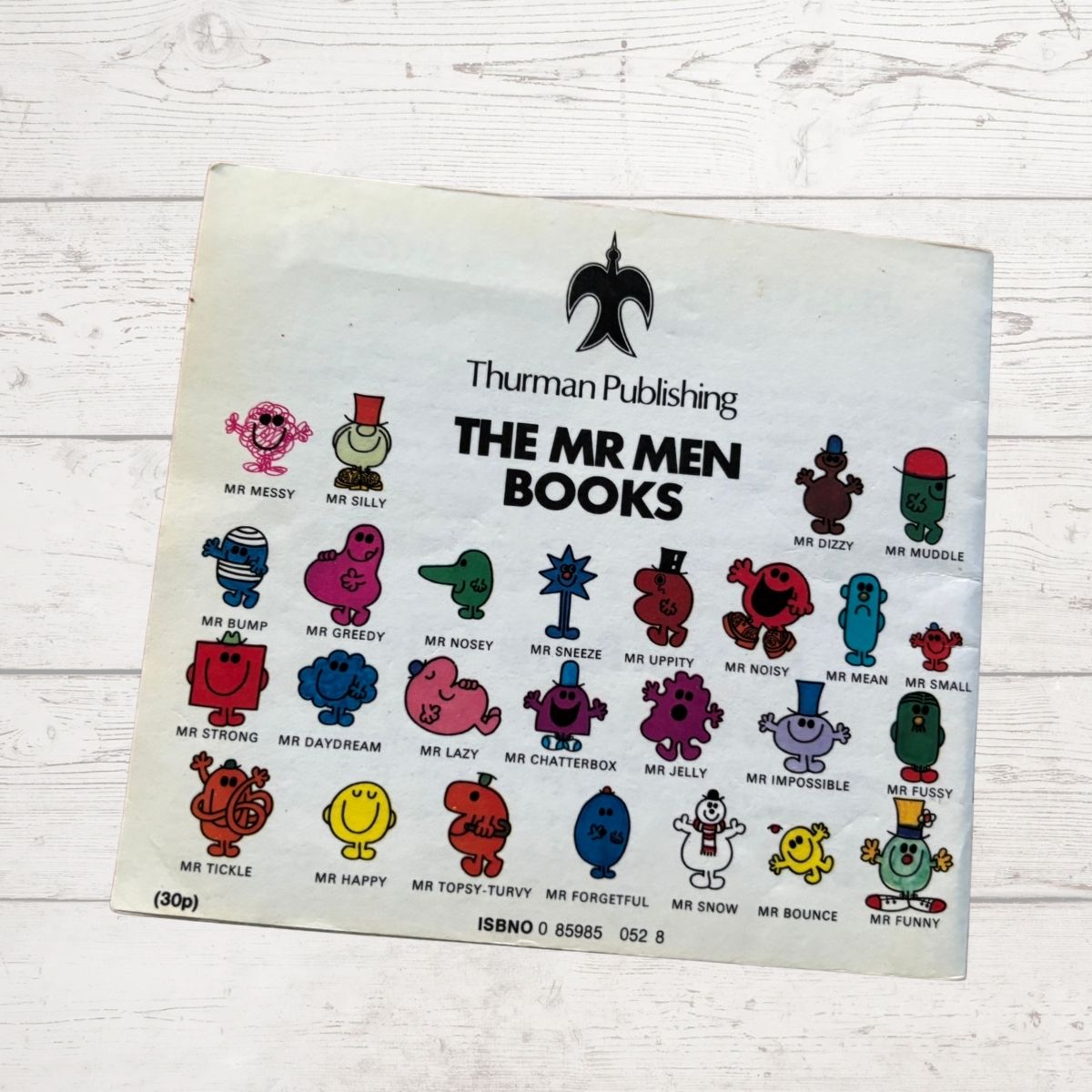 Mr men books 70s back cover 