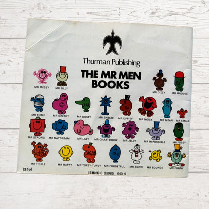 Back cover if Mr Lazy showing all the Mr Men 