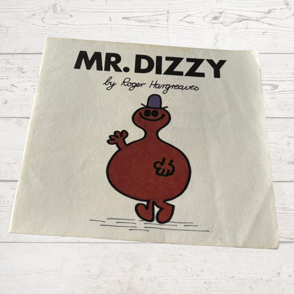 Book cover of 'Mr. Dizzy' by Roger Hargreaves on a white background