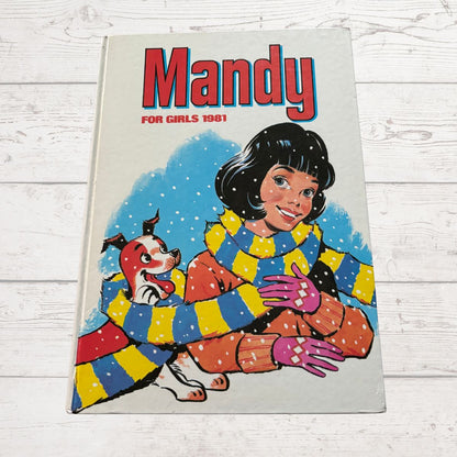 1981 Mandy for Girls Vintage Annual on a white background 