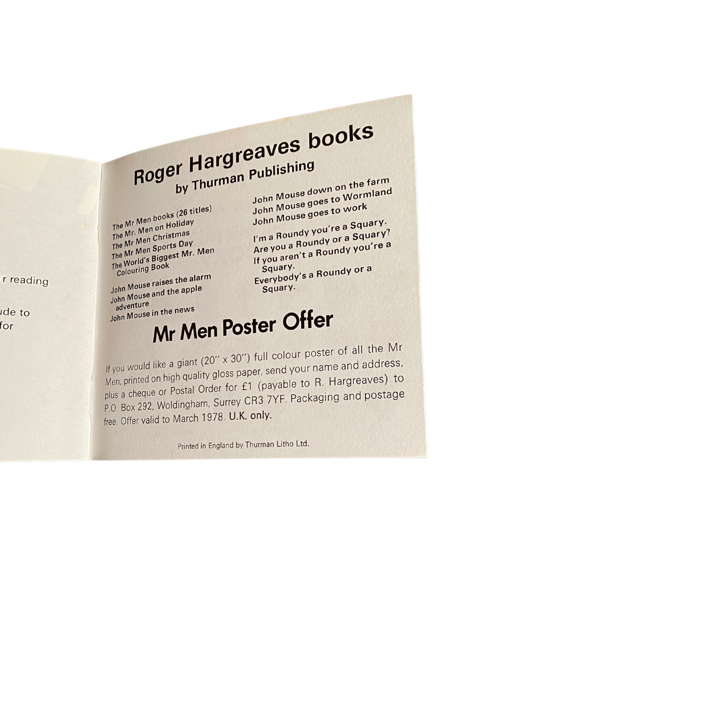 Original Mr. Men Book -  Mr Uppity   - 1972   Edition - Roger Hargreaves