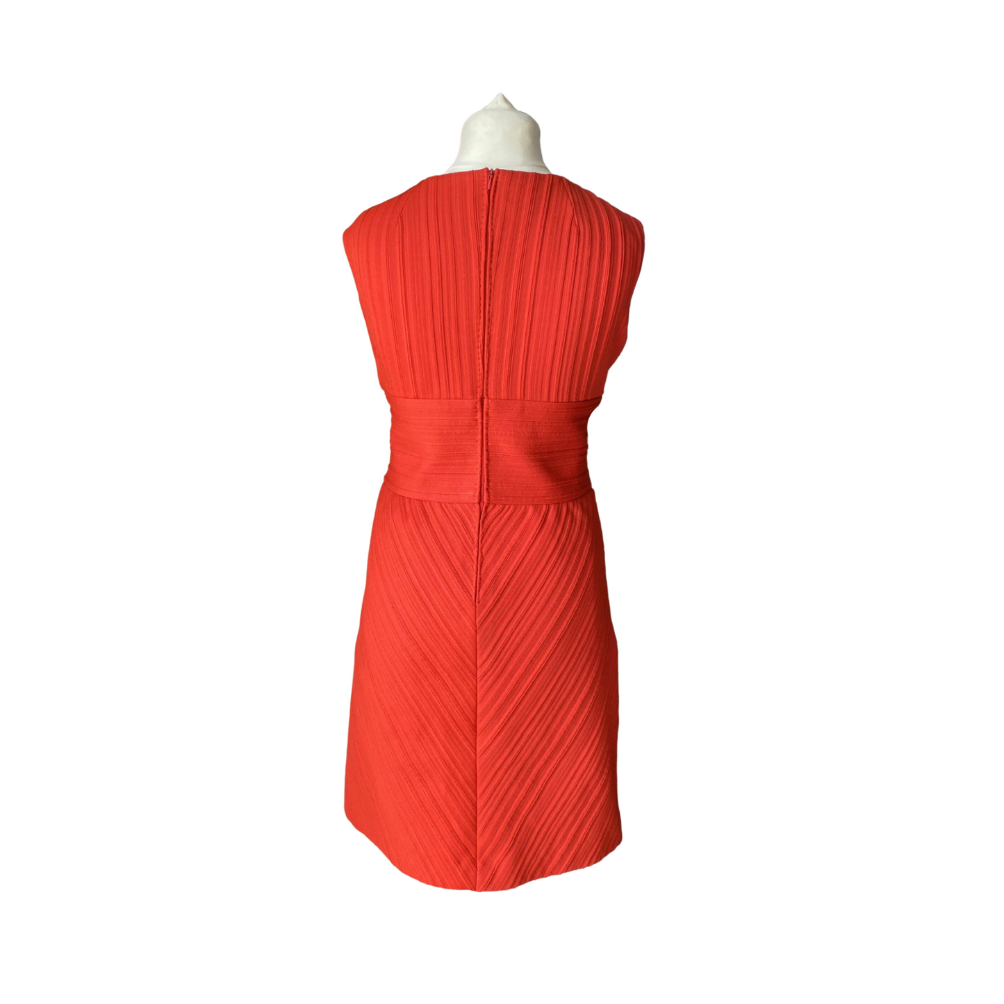 60s sleeveless red/ orange dress.  Approx UK size 14