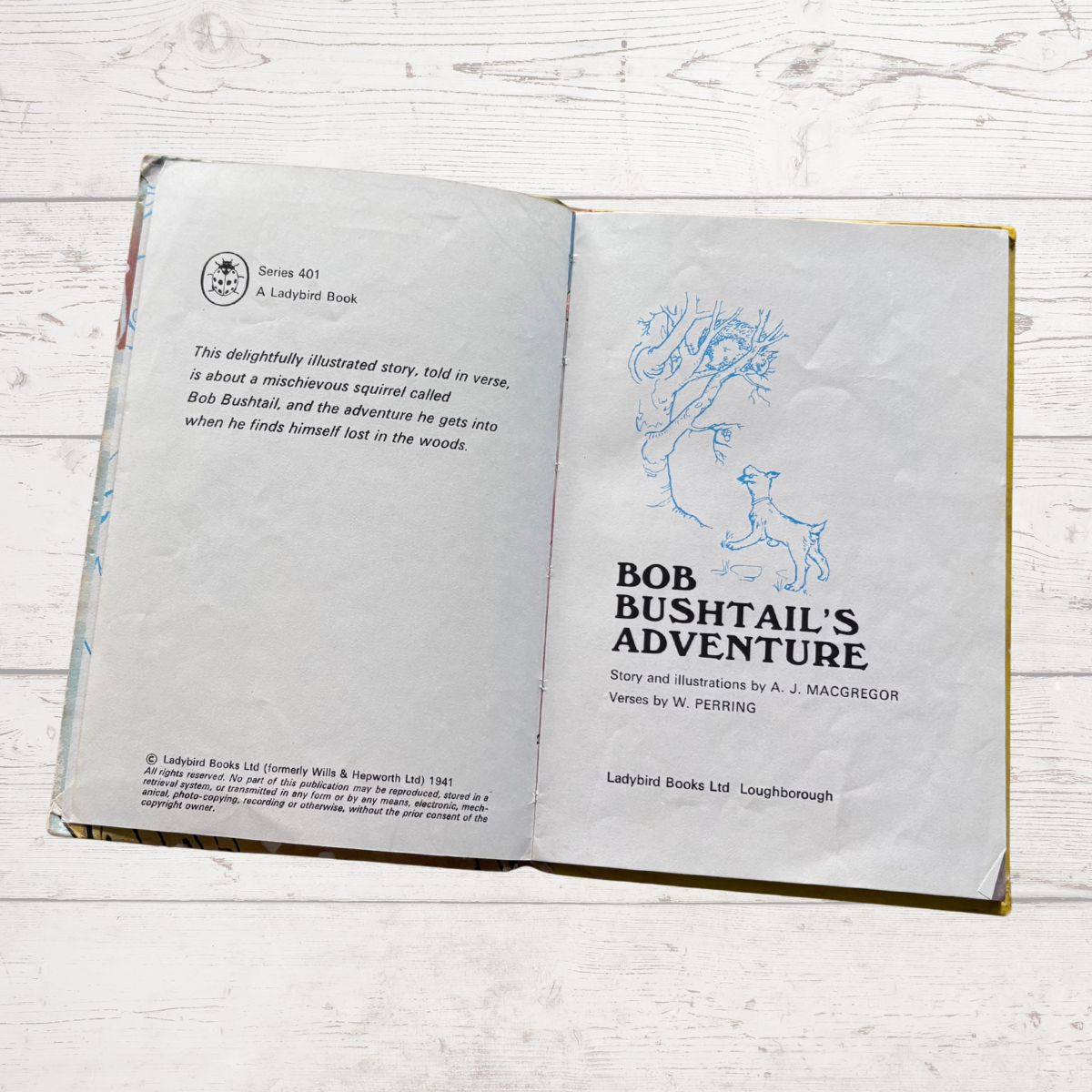 Bob Bushtail’s Adventures. A Ladybird Book. Vintage 1970s hardback book. Series 401
