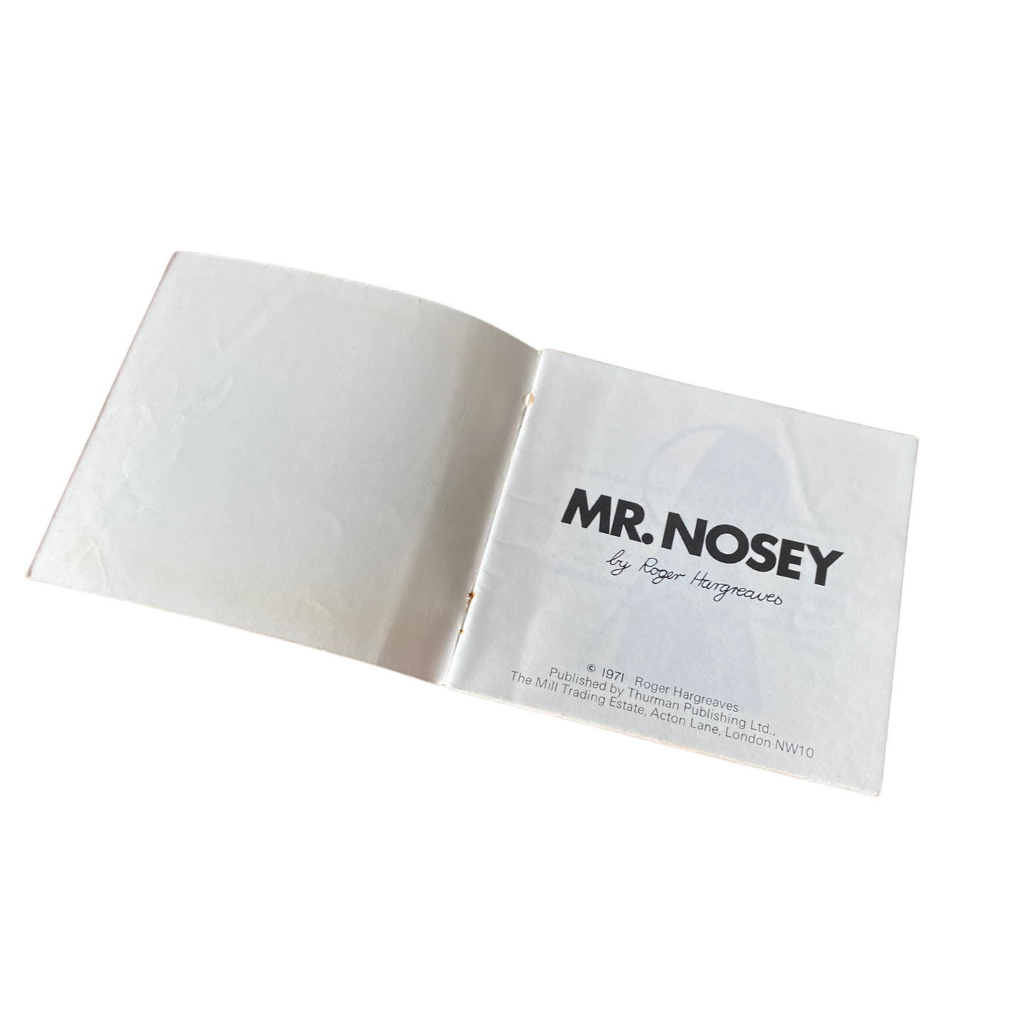 Nostalgic Mr. Men Storybook -  Mr Nosey  - 1971 Edition