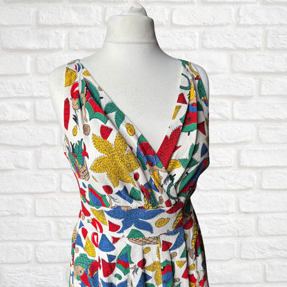 50s Pin-Up Style Seaside Print Vintage Sundress .Approx UK size 14-16