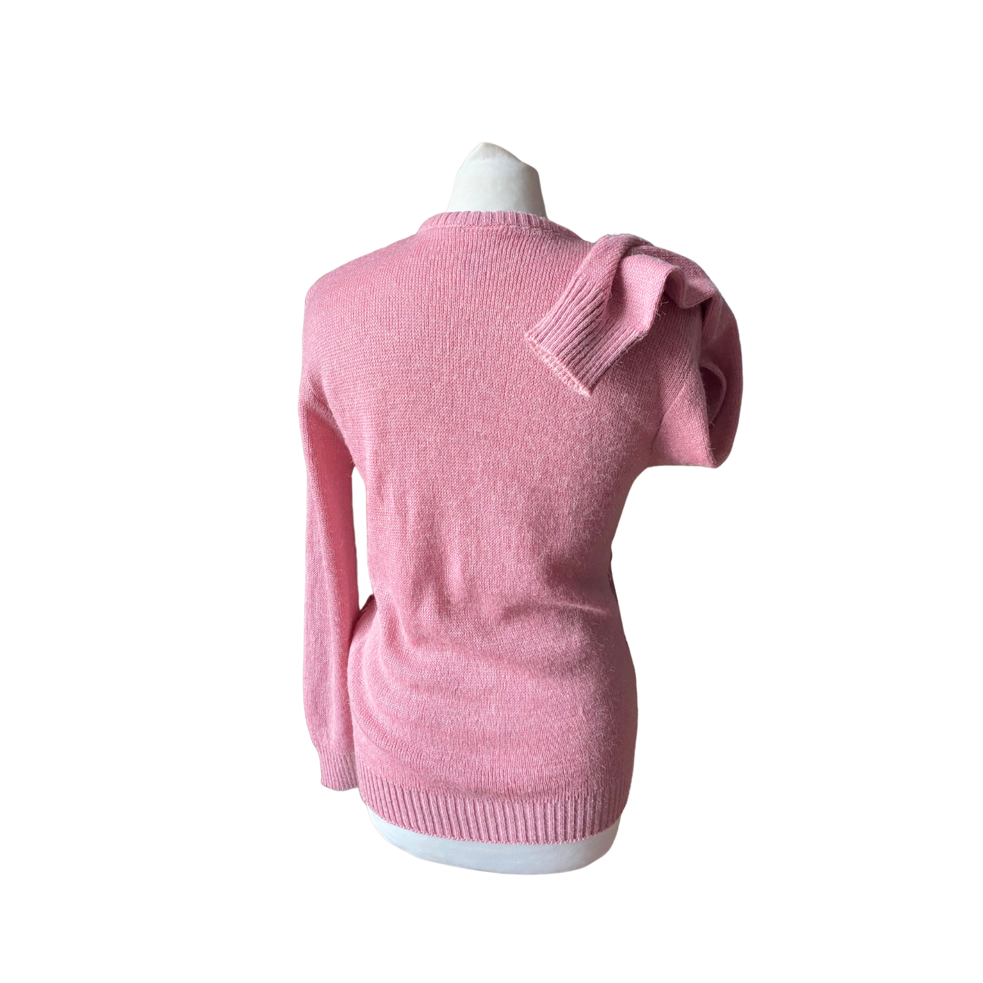 Versatile pink vintage  sweater for trousers, jeans, and skirts