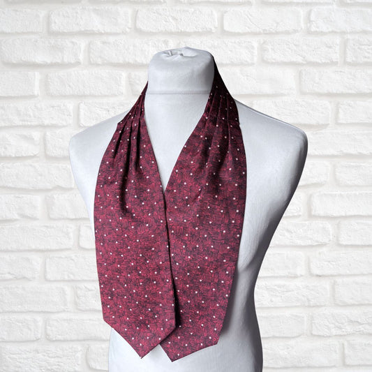 60s/70s Mod Style Red, Black and White Abstract Print Vintage Sammy Cravat