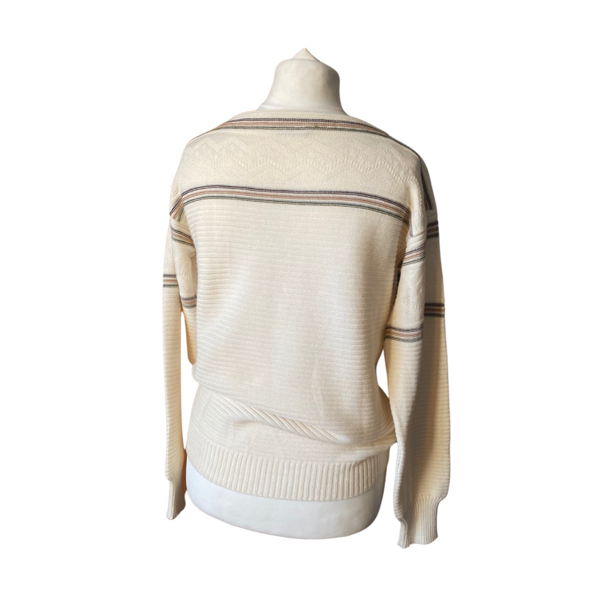 Vintage boatneck sweater with ribbed hem and cuffs - A timeless addition to your wardrobe