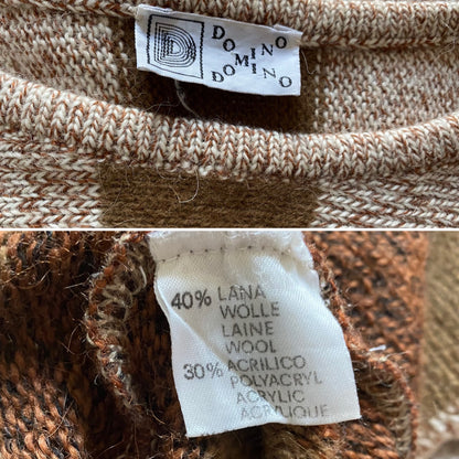 80s camel, white and brown fluffy knit jumper Approx  Uk size 10-12