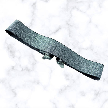 Vintage 80s Black and Silver Glitter Stretch Waist Belt with Butterfly Clasp. Approx UK size 6-10