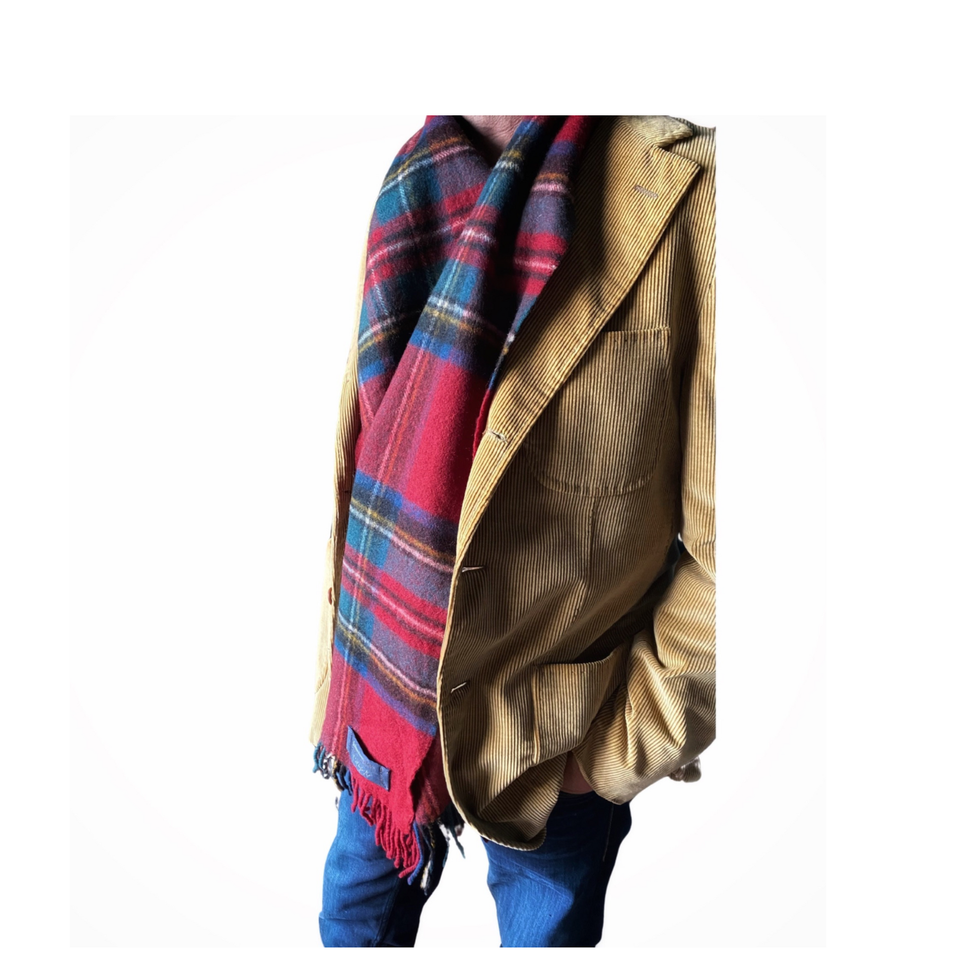Lambswool wool scarf with fringing - Classic Scottish craftsmanship