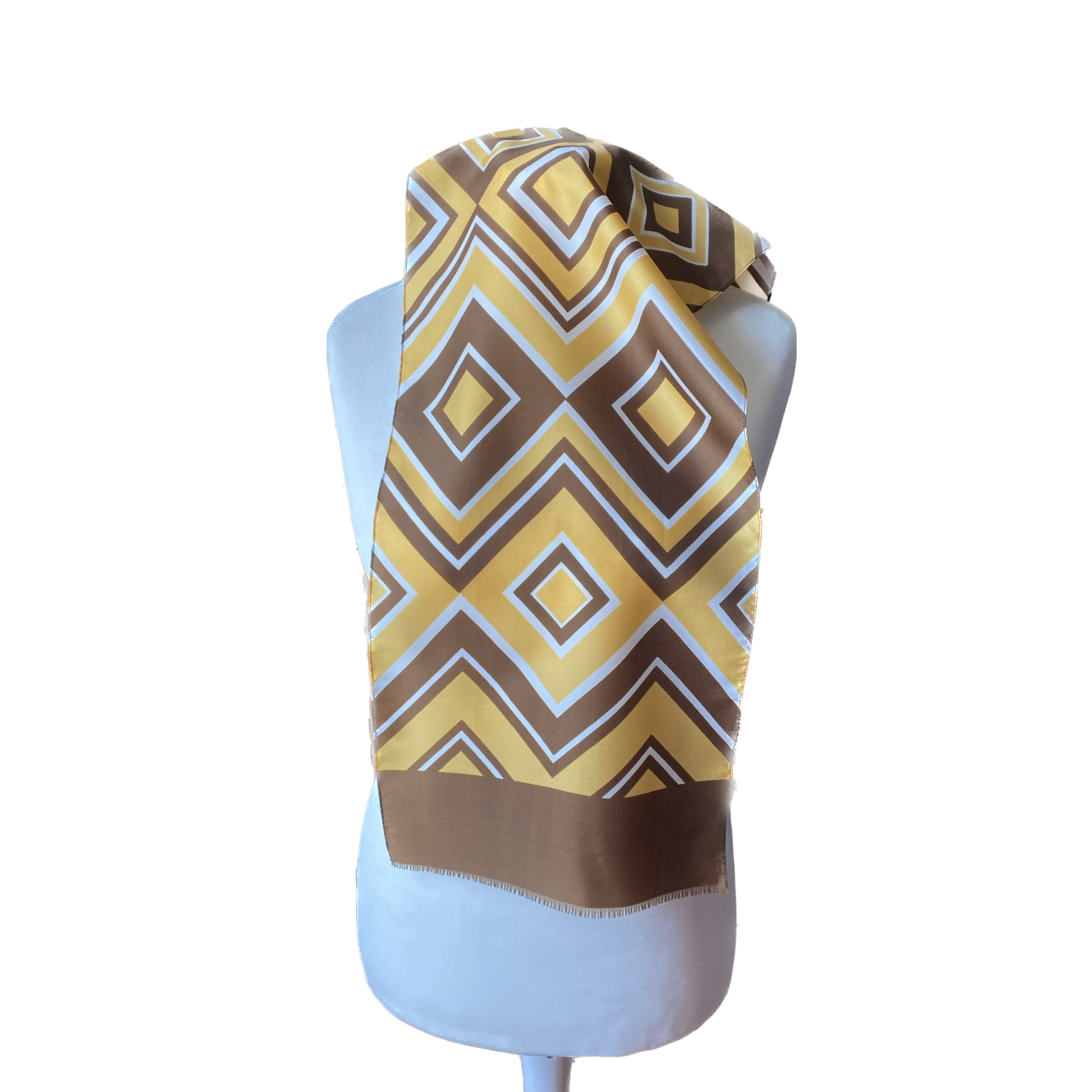 Mustard yellow and white chevron print scarf - Add a pop of color to your ensemble.
