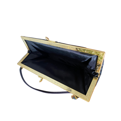 Vintage black and gold brocade evening bag. . Great gift idea