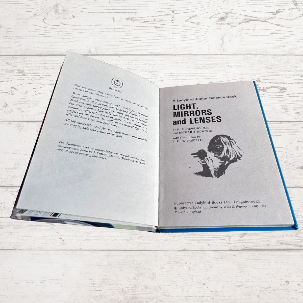 Vintage 1970s ladybird book, Junior Science Book: Lights. Mirrors and Lenses. Series 621
