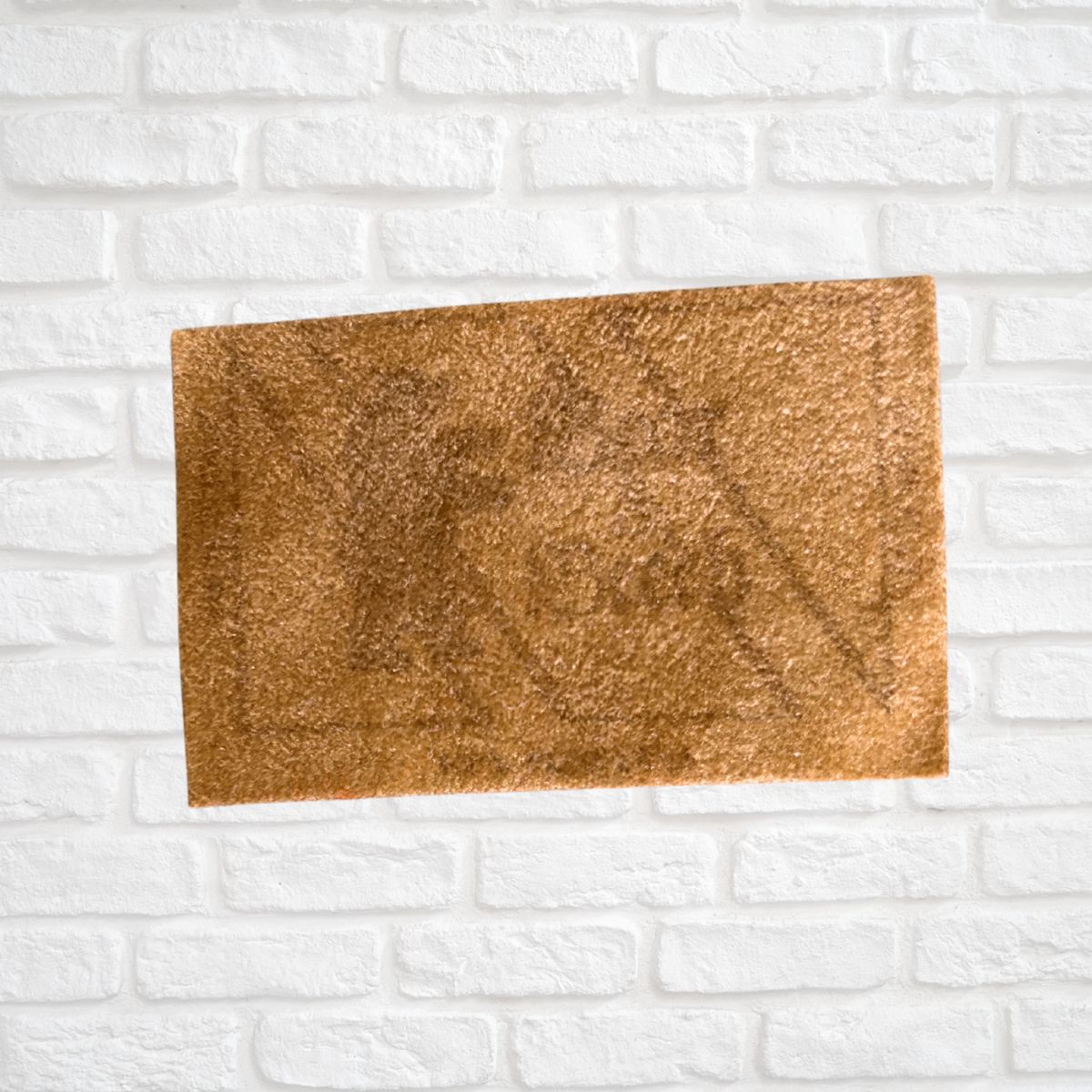 Beech and Bear label on a white brick wall background 