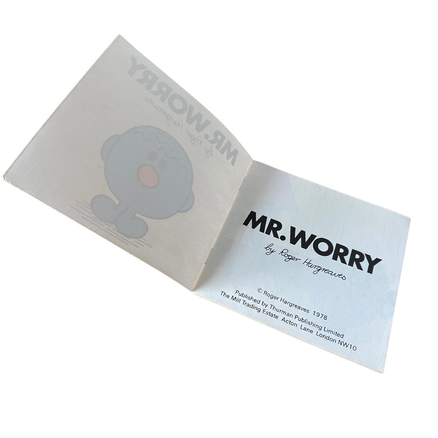 Classic Mr. Men Book -   Mr Worry   - 1970s Edition