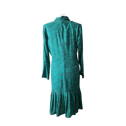80 green and black dogtooth print suit dress. . Approx U.K. size 16