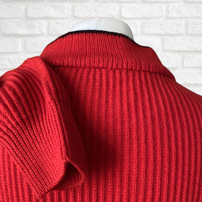 Vintage red ribbed chunky knit sailing jumper.  Approx UK size men’s XXL