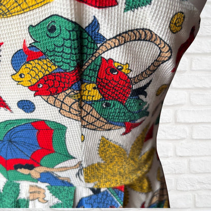 50s Pin-Up Style Seaside Print Vintage Sundress .Approx UK size 14-16