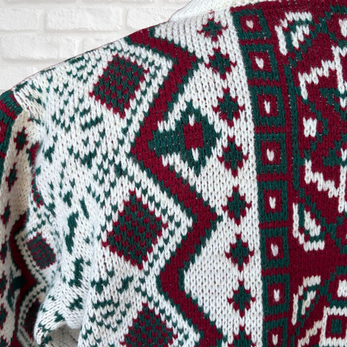 Close up of vintage festive knit 